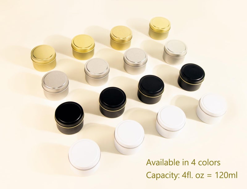 Aroparc Black Tins 4oz, Bulk Making Tins 24 Piece Containers, Jars for Candle Making - Black - Image 3